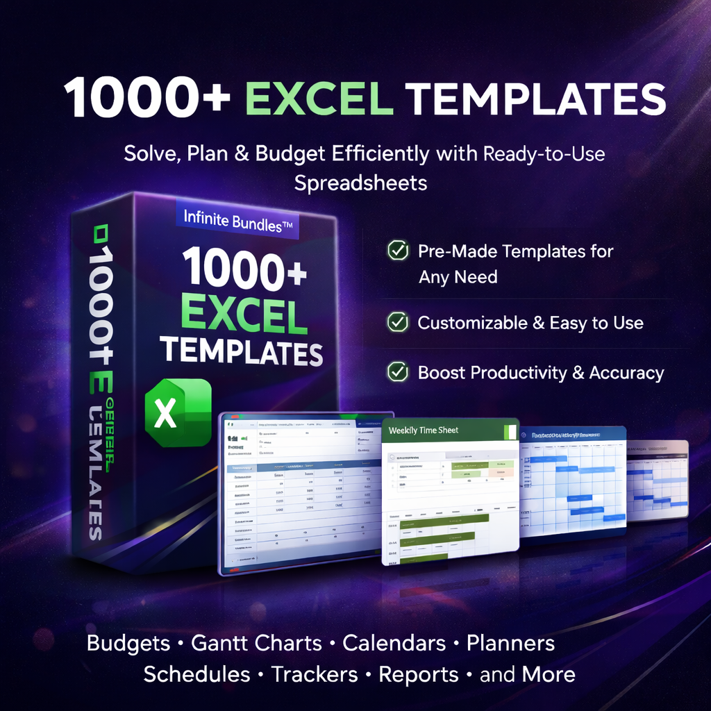 1000+ Excel Templates Bundle