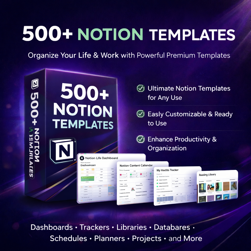 500+ Notion template