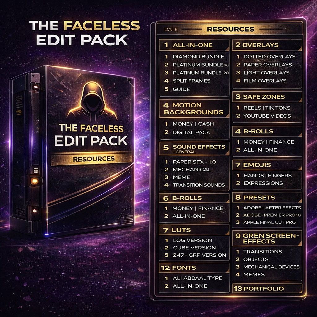 THE FACELESS EDIT PACK