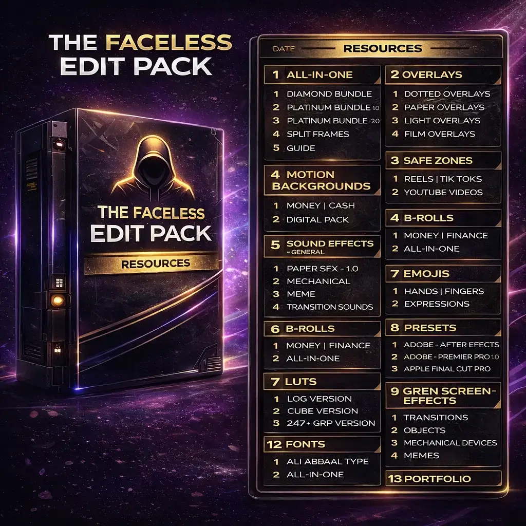 THE FACELESS EDIT PACK