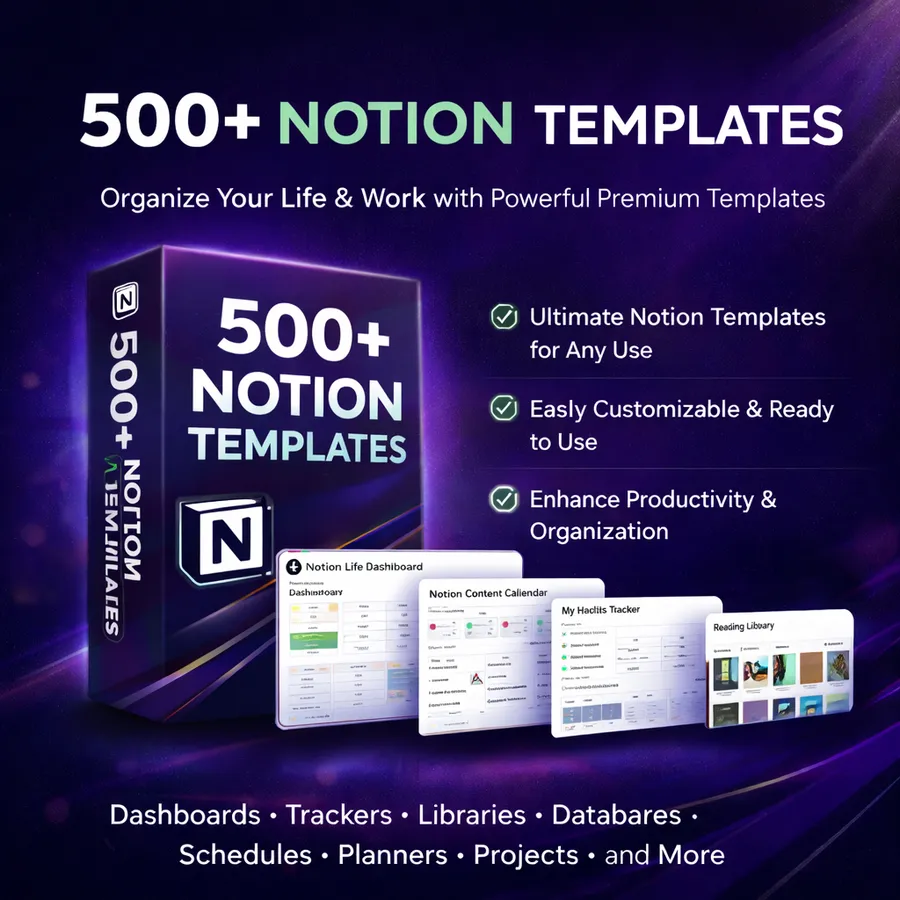 Ultimate Notion Templates Bundle (500+)