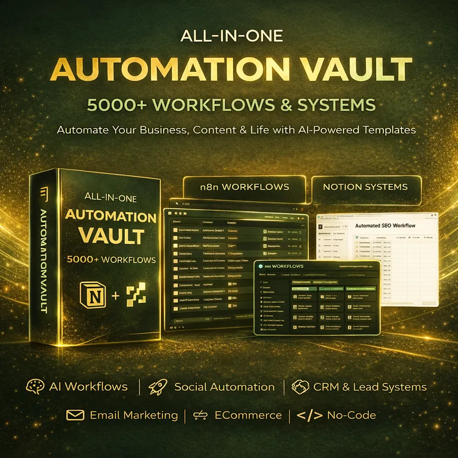 Ultimate Automation Vault - 5000+ n8n Workflows & Notion Systems