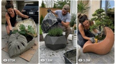 DIY Cement Plaster Pots Short