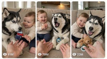 BABY + TALKING HUSKY