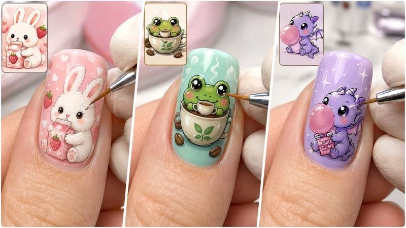 30SEC VIRAL CHARACTER NAIL ART