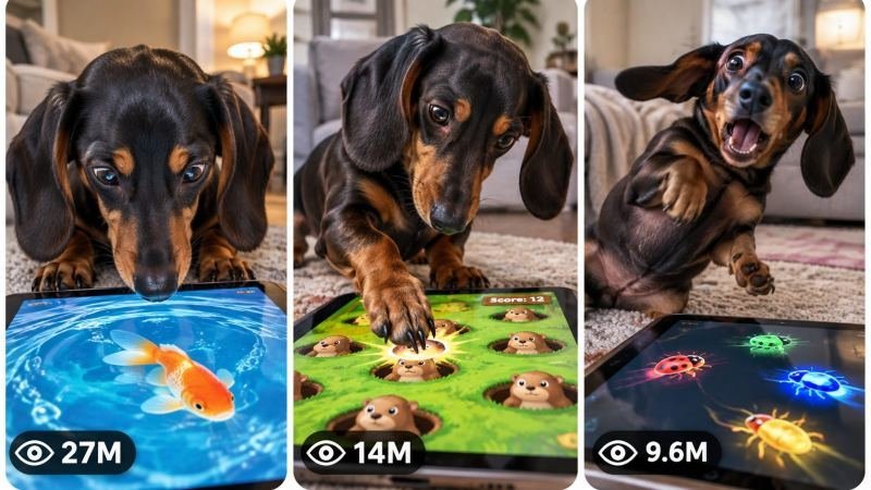 30 sec DACHSHUND VS TOUCHSCREEN VIRAL PET GAME SERIES CONTENT ENGINE