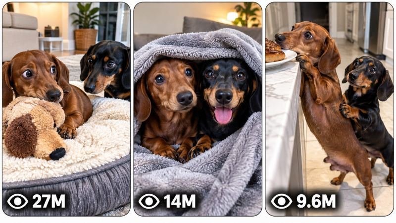 TWO DACHSHUND DOMESTIC RELATIONSHIP COMEDY & WHOLESOME MICRO-STORY VIDEO ENGINE