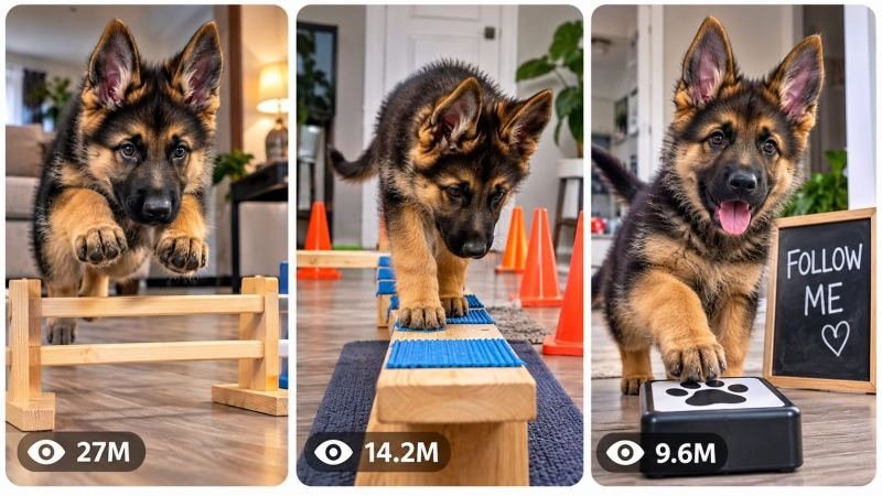 30 sec VIRAL PUPPY CHALLENGE & MINI OBSTACLE UNIVERSE AUTHENTIC SOCIAL VIDEO CONTENT ENGINE