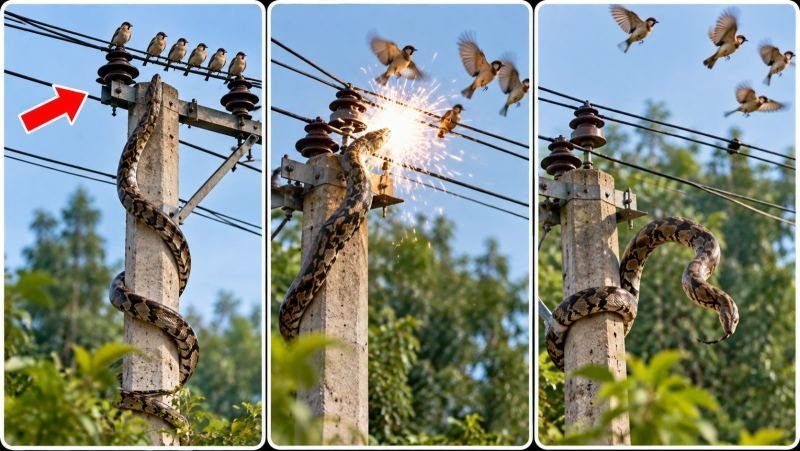 15 sec WILDLIFE NEAR-MISS ON HUMAN INFRASTRUCTURE